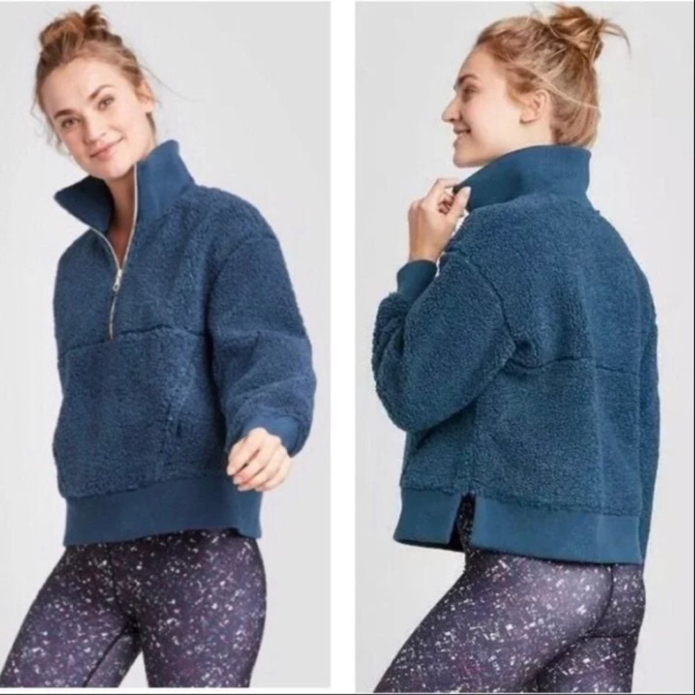 JoyLab Navy Blue Sherpa size XS - Brand New without tag